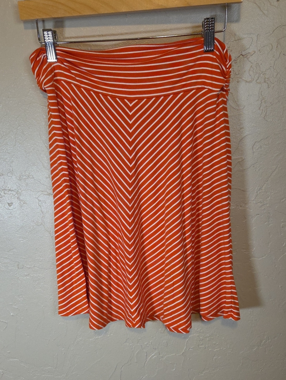 Merona Orange Striped A-Line Women's Skirt Size Med